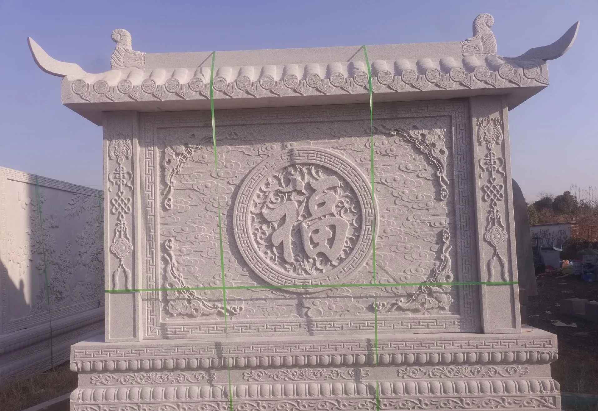 安顺 芝麻白花岗岩屏风，照壁，影壁